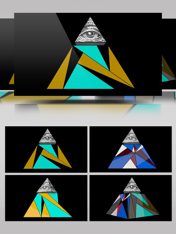 彩色创意三角形科幻视频素材