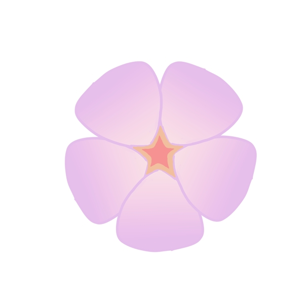 简约淡紫色五角花朵