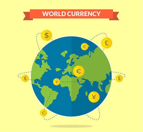 世界货币插画