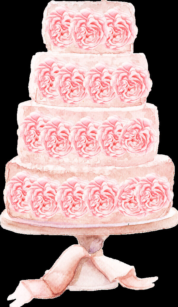 玫瑰蛋糕卡通透明素材