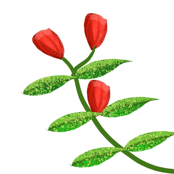 三朵红色花瓣插图