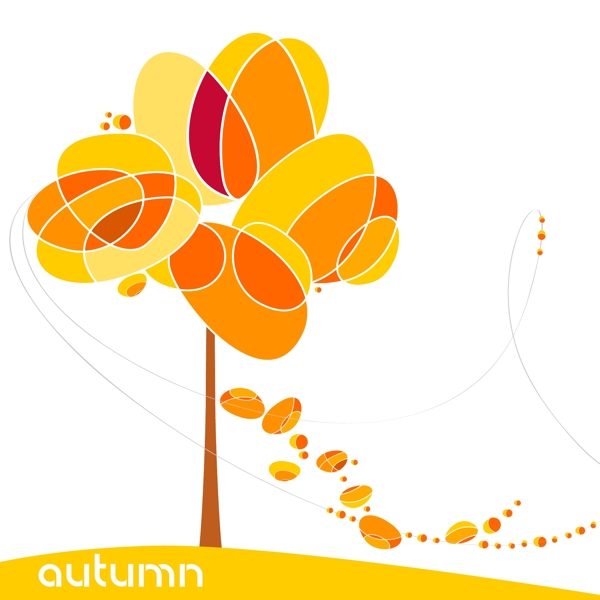矢量创意秋季树木图片素材