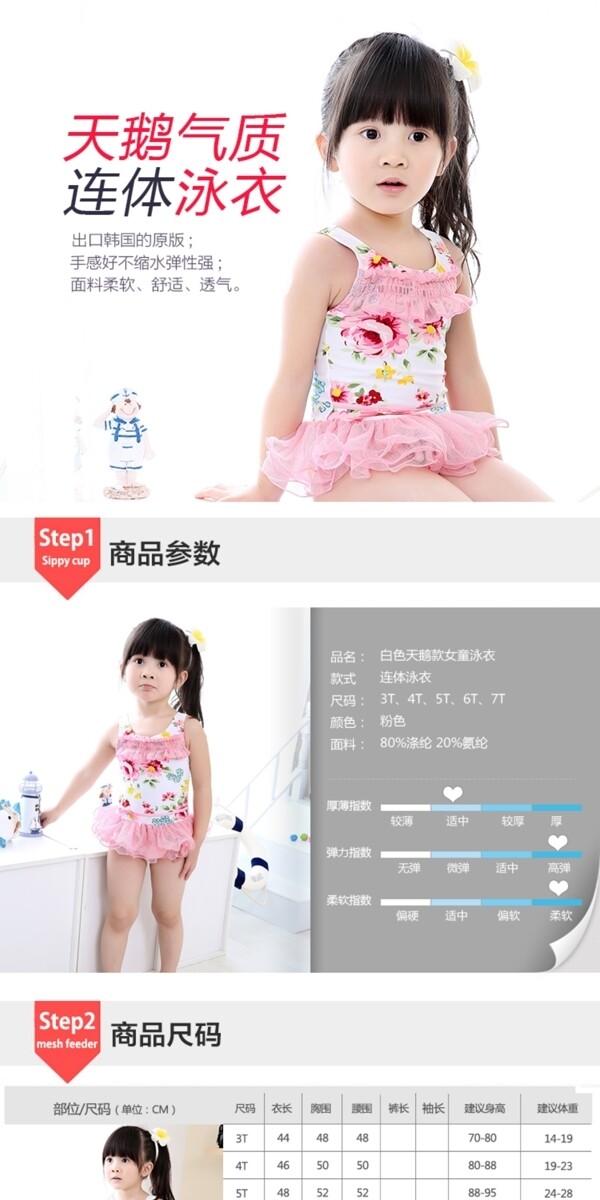 女童泳衣詳情頁(yè)設(shè)計(jì)