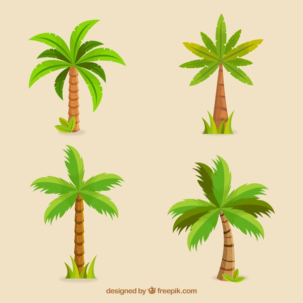 绿色棕榈树矢量图片