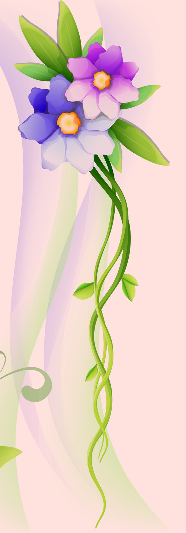 清新花朵平開門