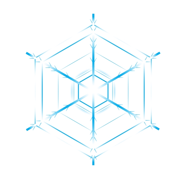 白色蓝色渐变分图层原创雪花
