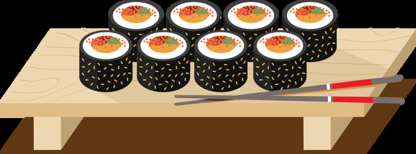 清新手绘日式寿司料理美食装饰元素