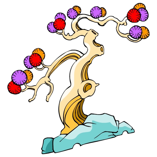 樹木古典插畫