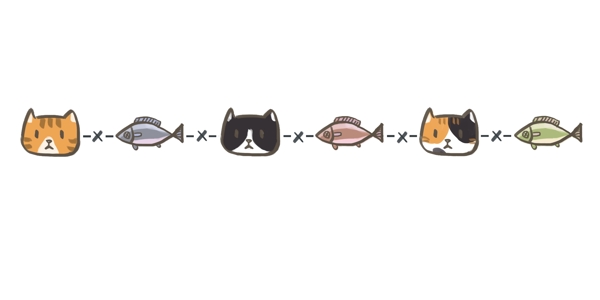 小猫小鱼分割线装饰