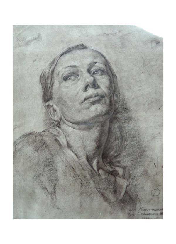 俄罗斯美术作品精品素描女人近正面头像图片