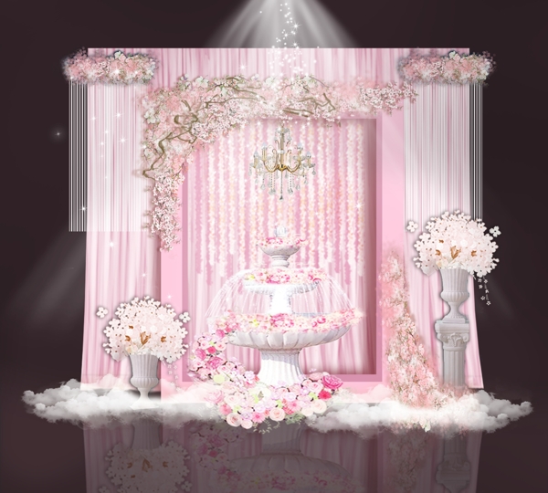 粉色婚礼展示区效果图1