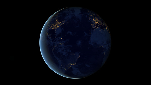 卫星实拍地球夜晚图片