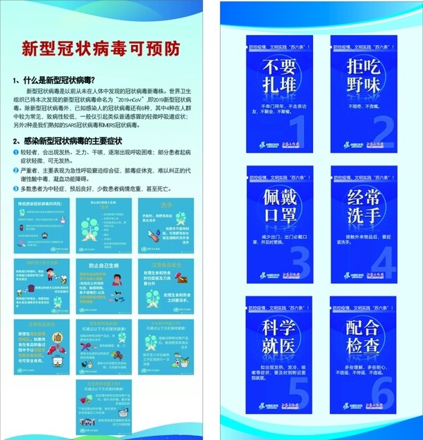 新型冠狀病毒預防展板海報