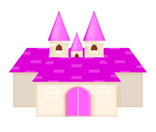 漂亮的紫色城堡插画