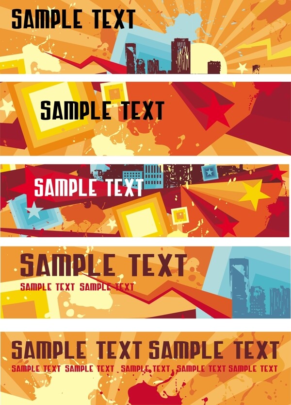 潮流涂鴉banner矢量素材圖片