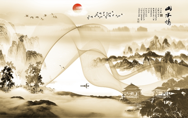 新中式背景墻