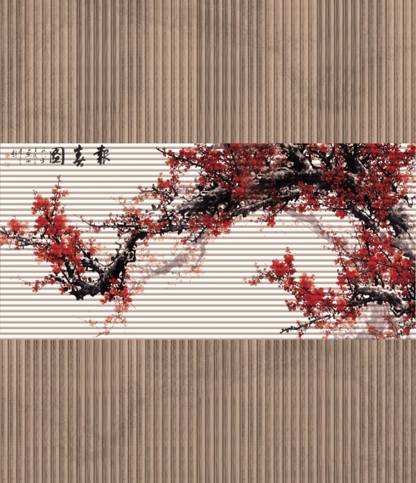 國(guó)畫(huà)強(qiáng)化玻璃psd分層圖片