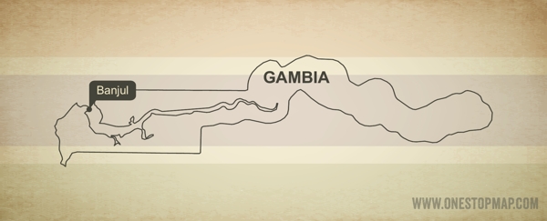 矢量冈比亚地图