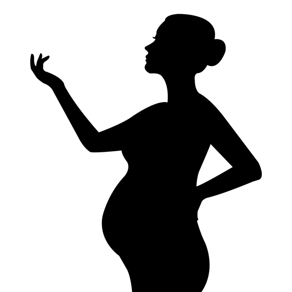 举着手的孕妇矢量图