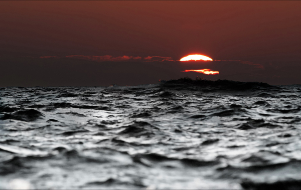 唯美的海上日落图片
