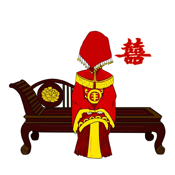 手繪古式婚禮插畫(huà)可商用元素