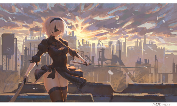 彩色動漫人物插畫背景