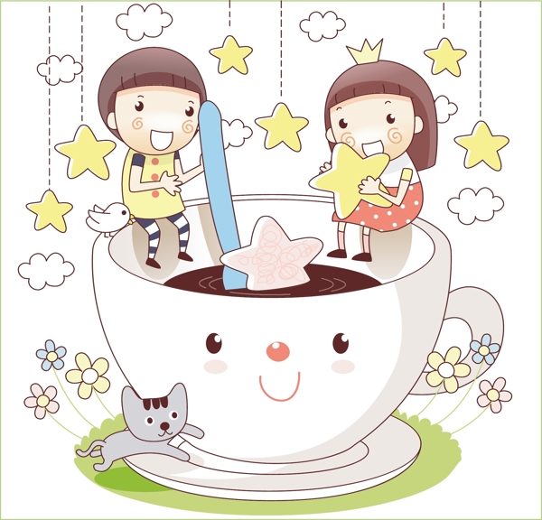 卡通兒童插畫矢量EPS609