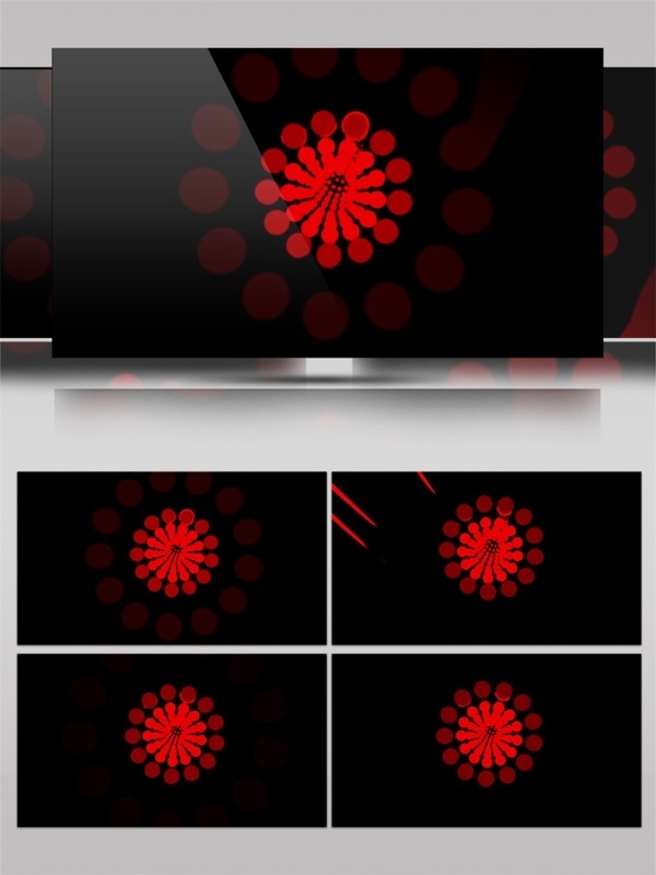 红黑色雪花状视频素材