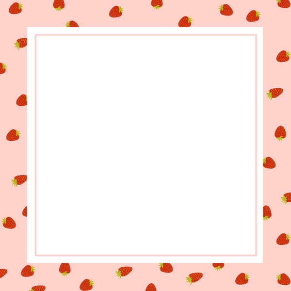 春夏季草莓边框5