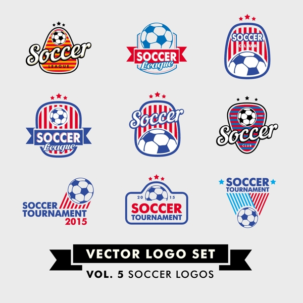 足球运动标志设计矢量素材下载