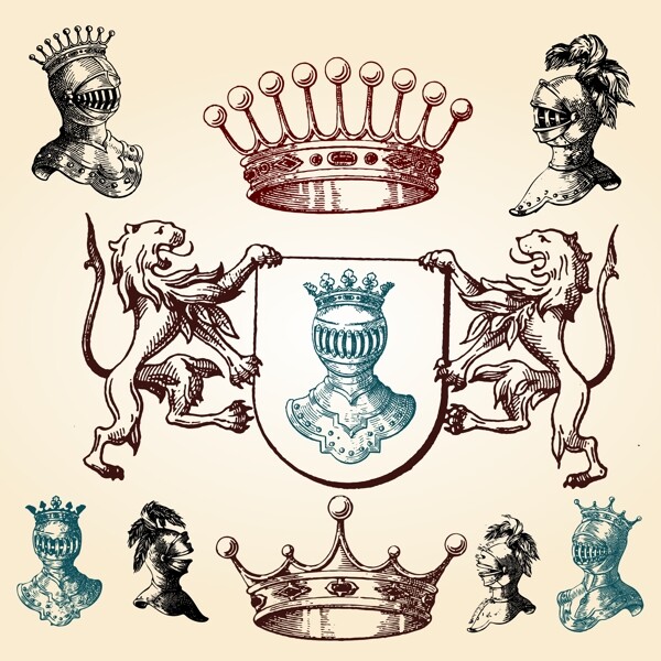 古典欧式皇冠怪物图标图片