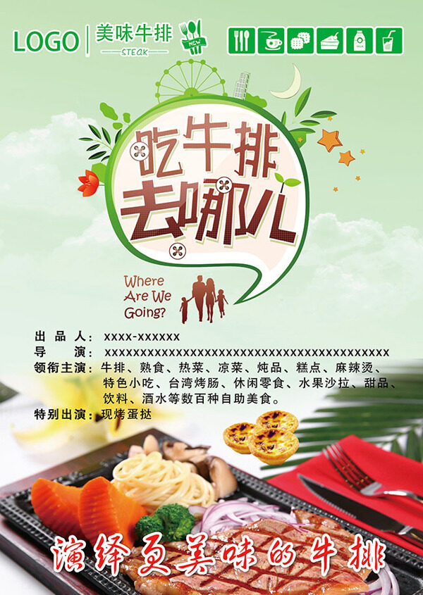 去哪兒牛排海報(bào)
