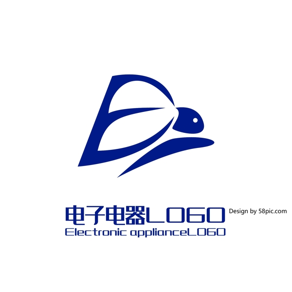 原創(chuàng)創(chuàng)意簡約手繪E字兔子電子電器LOGO