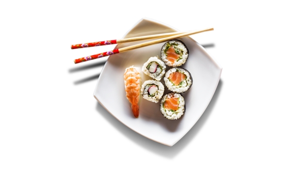 日式寿司海鲜俯视图筷子盘子美味餐饮