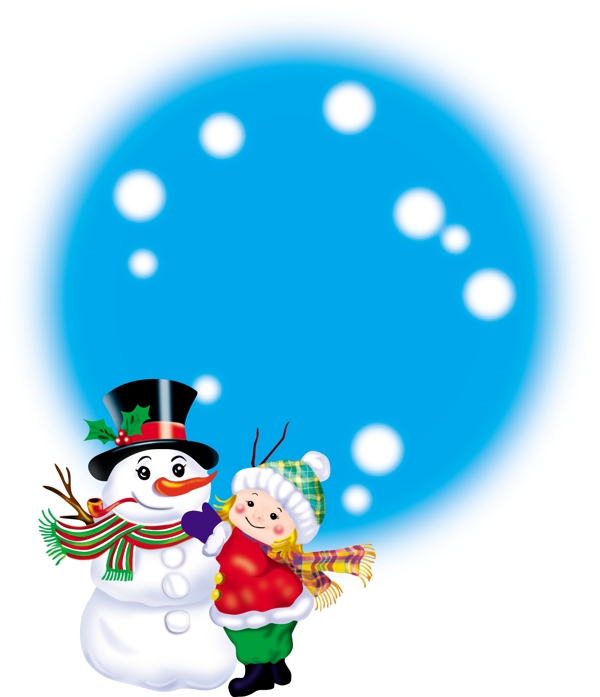 小孩雪人