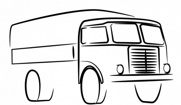 卡車的輪廓矢量圖形