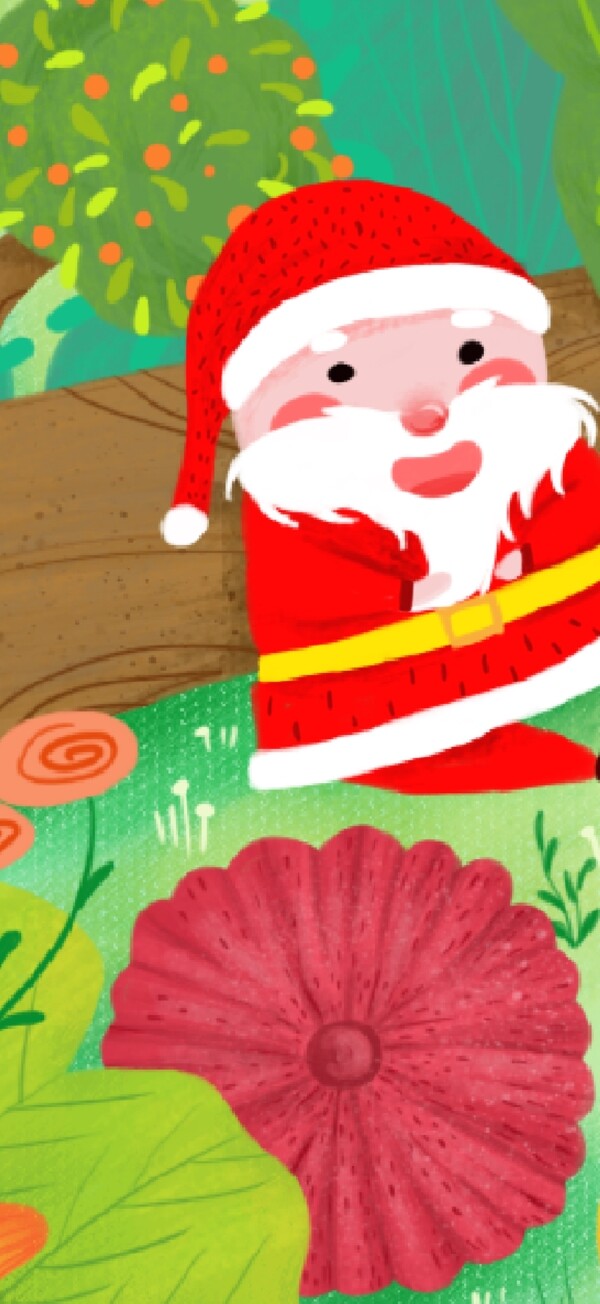 彩绘圣诞老人背景设计