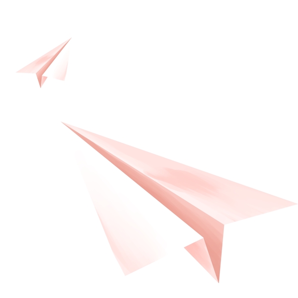 粉色小清新纸飞机插画设计