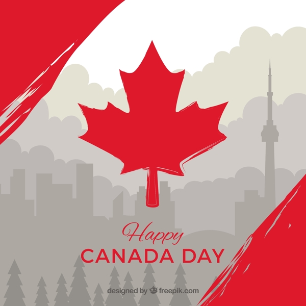 抽象创意加拿大国庆日国旗背景