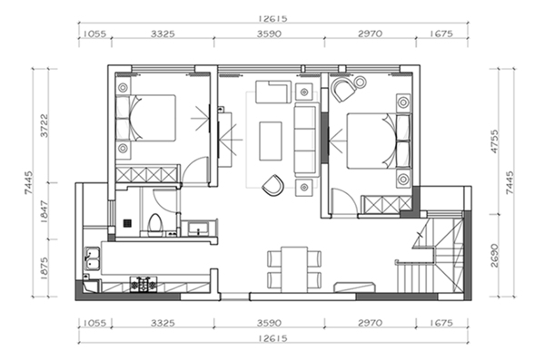 自建别墅户型CAD平面方案