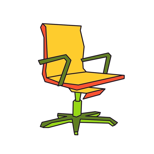 黄色旋转椅子插画