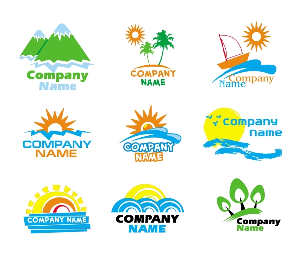太阳海浪帆船企业logo图片