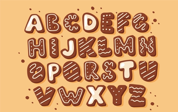 创意饼干字母设计矢量素材