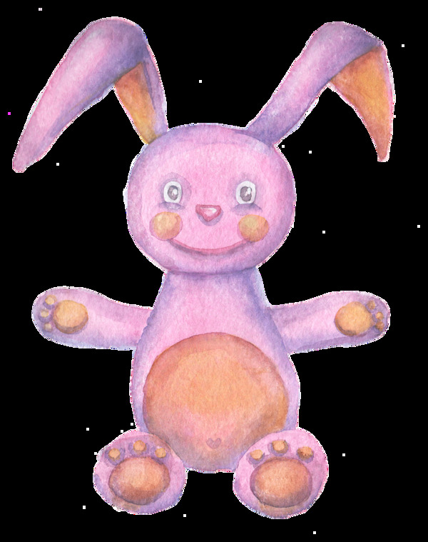 兔子玩偶透明装饰素材