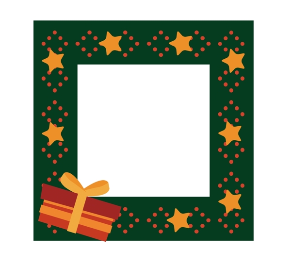 手绘正方形圣诞边框