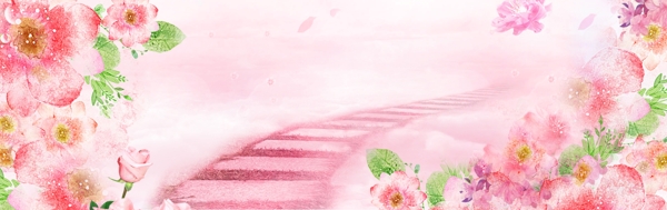水彩花卉海報背景