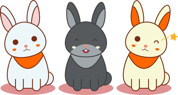 卡通可爱小兔子元素