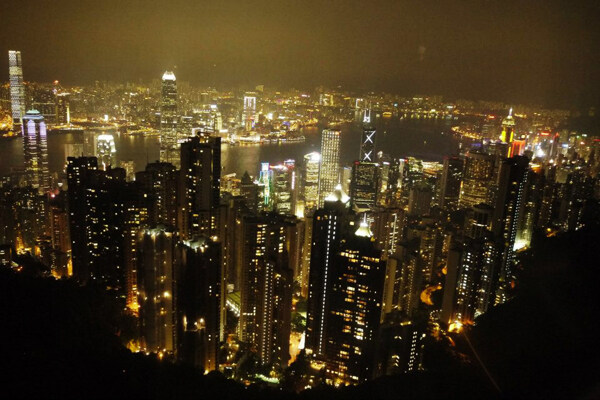 香港太平山夜景图片