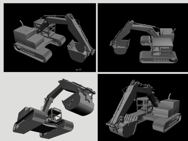 挖掘機(jī)3D模型圖片