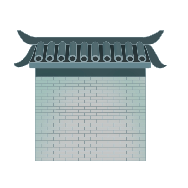 手绘中国风建筑屋檐插画